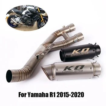 Para Yamaha R1 2015-2020 Escape Ponta 60mm de Escape Silencioso de Fim de Tubo de Meio de Ligar o Tubo de Ligação Modificado Tubo de Deslizamento Na Motocicleta