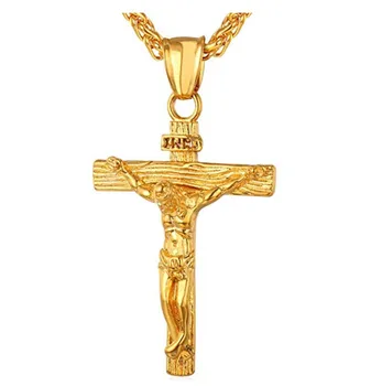 Pingente de Colar da Jóia de Aço Inoxidável dos Homens Jesus Cristo Crucifixo Cruz Acc059