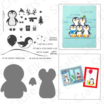 Pinguim Elk Ornamento cortantes e Selos Para Diy Papel de Scrapbooking Artesanato Modelo Artesanal Decoração Chegou de Novo 2021