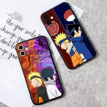 Popular Anime, Uzumaki Naruto, Uchiha Sasuke Caso de Telefone Para o iphone 14 13 12 11 Mini Pro XS Max X XR Tampa