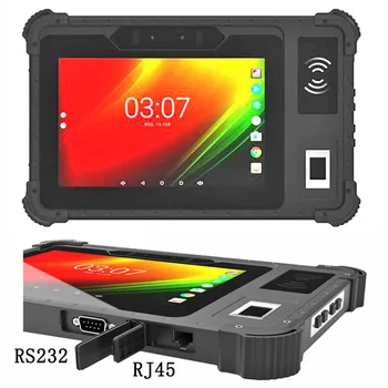 Preço android 11.0 tablet pc robusto 4gb de ram, 64 gb de rom com RJ45 RS232 porta 2D Scanner NFC impressões digitais RFID UHF de 8 polegadas do computador