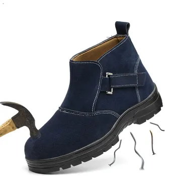 Primavera dos Homens Botas de cano Alto de Aço do Dedo do pé Calçado de Segurança para os Homens de Protecção, Sapatos de Trabalho Aquecido Trabalho de Mens Sapatos de Inverno Tornozelo Botas Homens