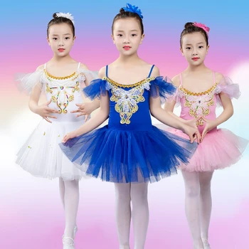 Profissional de crianças a Dançar Balé Meninas de Vestido Dança de Salão Concurso de Vestidos de crianças Jazz Moderno o Lago dos cisnes Tutu vestido