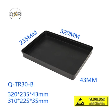 Q-TR30-B ESD Condutora Bandeja Retângulo Preto Embalagem Antiestática Placa Para a Oficina Eletrônica