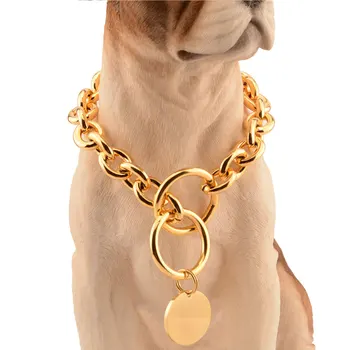 Qualidade Superior De Aço Inoxidável Cão Cadeia De Colares Animal De Estimação Colares Para Cães De Grande Porte Bulldog Valentão Gold Retriever Prata Colar De Ouro