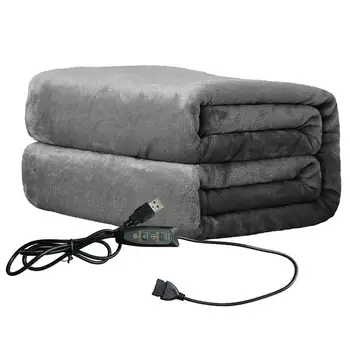 Quente Aquecimento Cobertor de Flanela Macia USB Elétrico Aquecido Xale Cobertor de Inverno Interior Deve Ter Acessórios Terno Para Ficar Na Cama