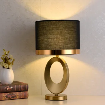 Retro lâmpada do quarto lâmpada de luz de sala de estar, decoração criativa tecido da cabeceira da lâmpada com bulbo LED E27