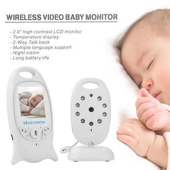 Sem fio LCD Automático de Vídeo do Monitor do Bebê de Rádio Babá de Música de Interfone Portátil do Bebê Câmara Walkie Talkie Babá