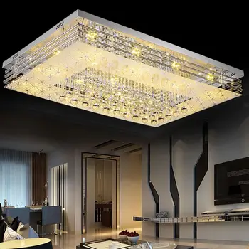 Simples retângulo LED luzes do teto, sala de estar luzes retangulares quarto de hotel cristal lâmpadas de LED criativo lâmpada do teto