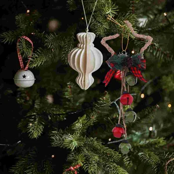 Sino De Natal Pingente De Árvore Decoração Jingle Porta Ornamentsbells Pendurar Cabide De Metal Botão Pendantsgreeter Sleighholly Ornamento