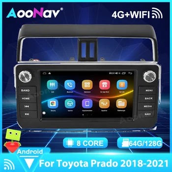 Sistema Android Multimídia para Carro Radio Player Para Toyota Prado 2018 2019 2020 2021 Auto Leitor de vídeo Estéreo GPS de Navegação