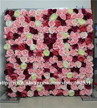SPR Frete Grátis-10pcs/lot Artificial de casamento rosa flor parede de fundo arranjo de flores estrada levar flores decorações