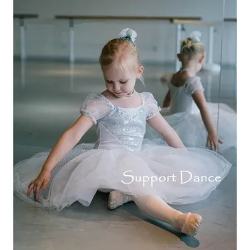 Suporte-Dança Princesa De Lantejoulas Ballet Tutu Vestido De Filhos Adultos De Dança Traje C236