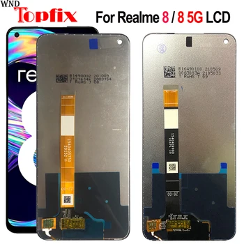 Testado Para OPPO Realme 8 RMX3085 Tela LCD Touch screen Digitalizador Substituição do conjunto Realme 8 5G LCD RMX3241 de Exibição