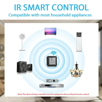 Tuya wi-Fi Smart IR Withtemperature e Sensor de Umidade E Exibição de Data Para o Condicionador de Ar do PLANO de Trabalho Com o Alexa,o Google Lar