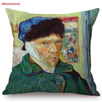 Van Gogh Pessoas Retrato e Auto-retrato da Pintura a Óleo da Arte Decorativa da Casa Sofá Jogar Travesseiro Caso de Pós Impressionismo Capa de Almofada