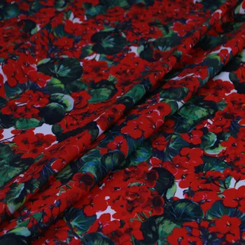 Vermelho bonito Gerânio, Flor de Tecido 100% Tecido de Algodão Popeline Tecido DIY Casa de Retalhos de Costura Material Para as Mulheres, Vestido de Verão