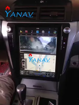 Vertical de Tela Tesla estilo auto-Rádio PX6 GPS bluetooth Navegação player WIFI 4G-Toyota Camry 2012 - 2015