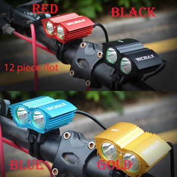 Walkefire 12piece/muita luz moto 2x XML do U2, LED de Bicicleta Bicicleta Bicicleta de Cabeça Leve, faróis dianteiros +18650 bateria+carregador
