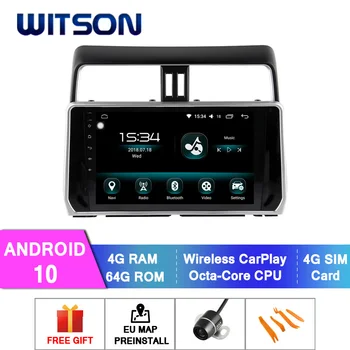 WITSON Android 10.0 SISTEMA de DVD do CARRO para TOYOTA PRADO 2018 carro dvd player link/DAB/OBD/MTPS/DVR/Wifi/3G/4G suporte