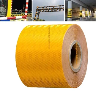 Yemingduo 10M/Roll Super Forte Reflexiva Decoratiive Adesivo Laranja Amarelo Auto-adesivo de Tráfego Rodoviário Sinal de alerta